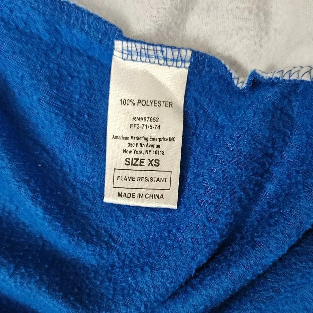 Sonic the Hedgehog Kids One Piece Pajama Blue